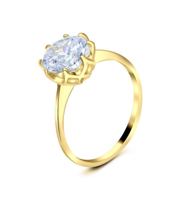 Gold Plated CZ Silver Rings NSR-2687-GP